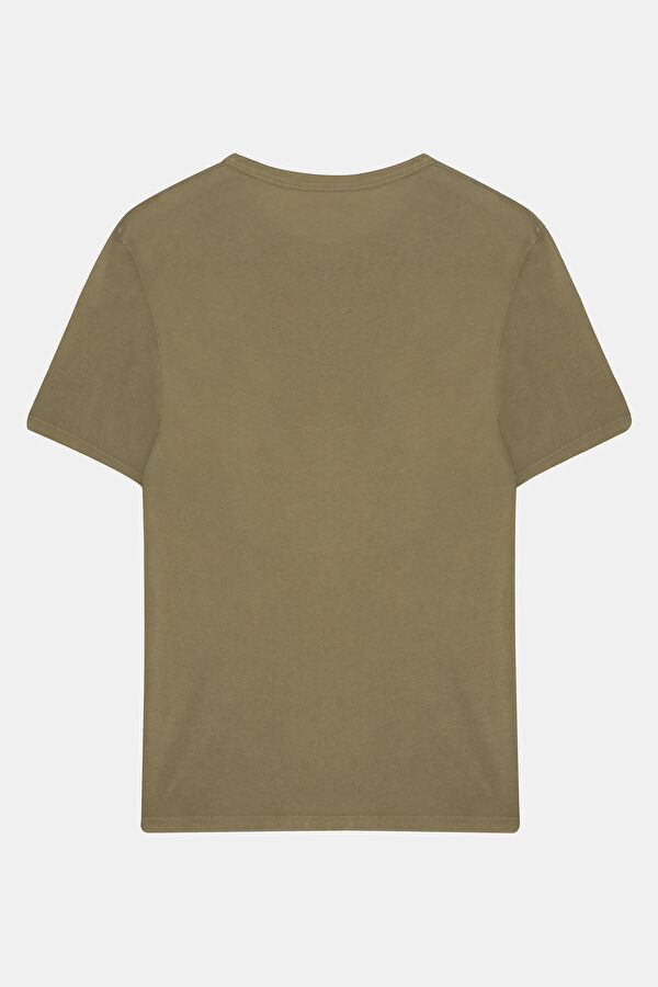 Haki Bisiklet Yaka T-Shirt 2