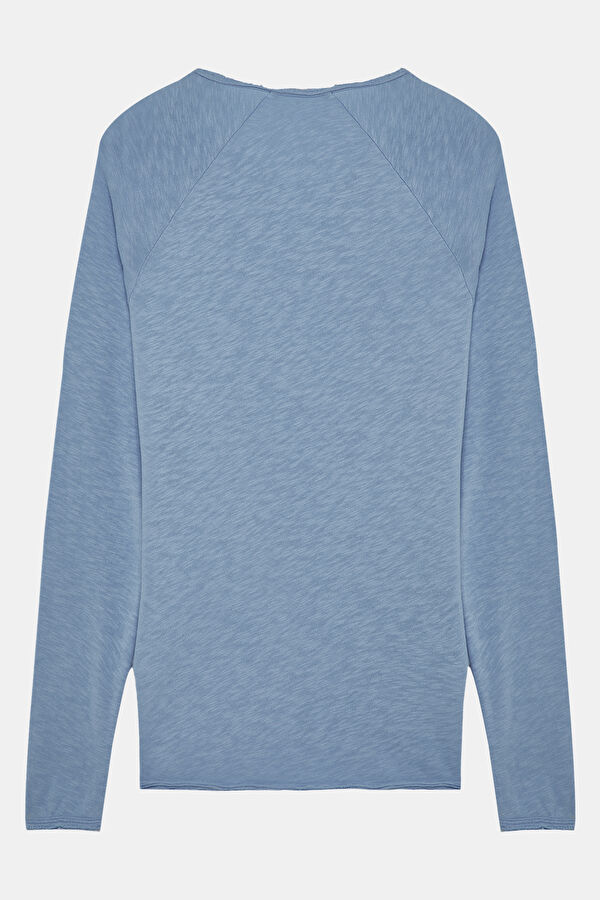 Açık Mavi Bisiklet Yaka T-Shirt 2