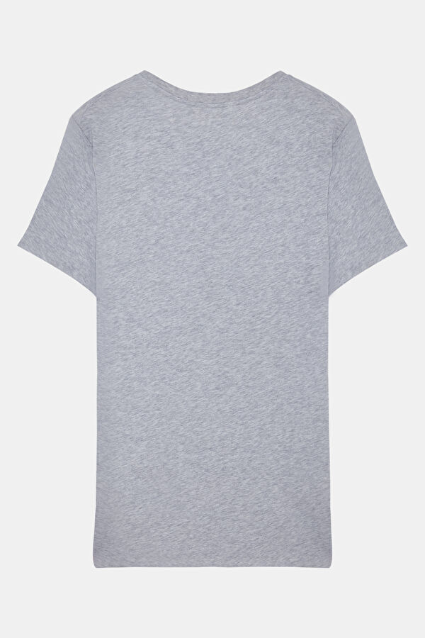 Gri Bisiklet Yaka T-Shirt 5