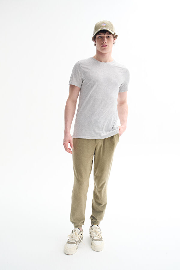 Gri Bisiklet Yaka T-Shirt 2
