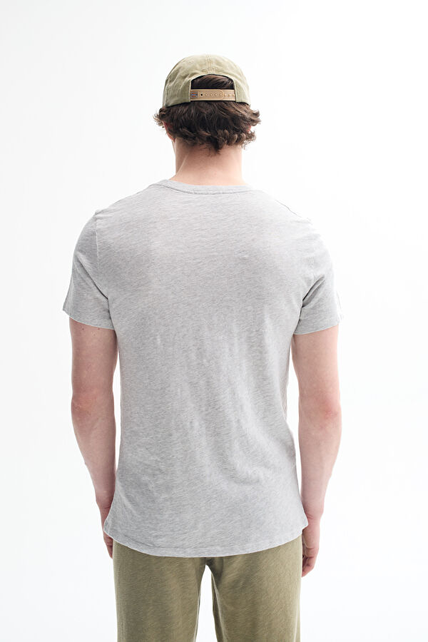 Gri Bisiklet Yaka T-Shirt 3