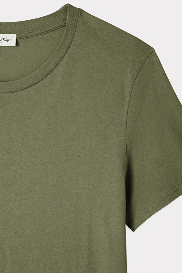 Khaki Crew Neck Men's T-Shirt 4