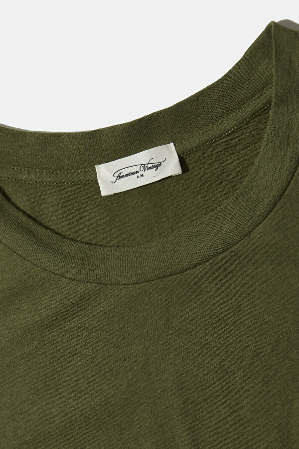 Khaki Crew Neck Men's T-Shirt 5