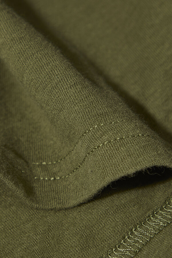 Khaki Crew Neck Men's T-Shirt 6