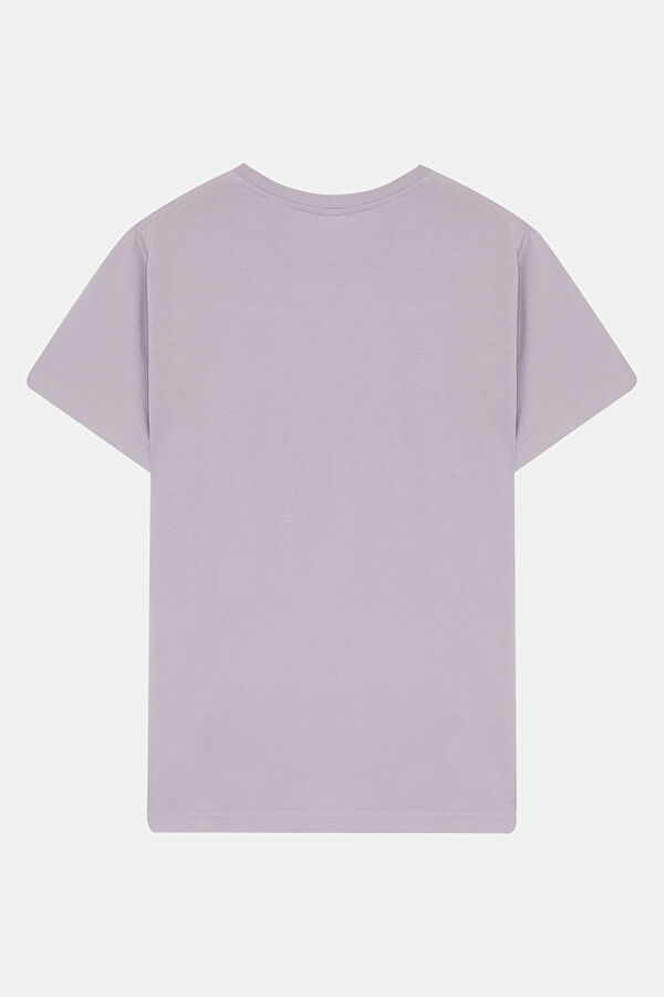 Açık Mor Bisiklet Yaka T-Shirt 2