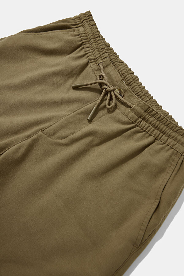 Beige Straight Leg Men's Trousers 3