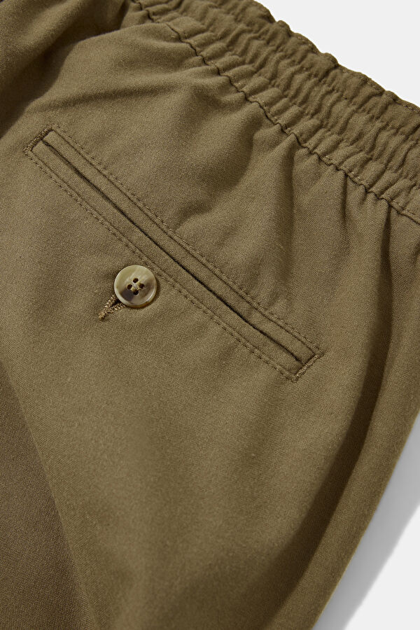 Beige Straight Leg Men's Trousers 4