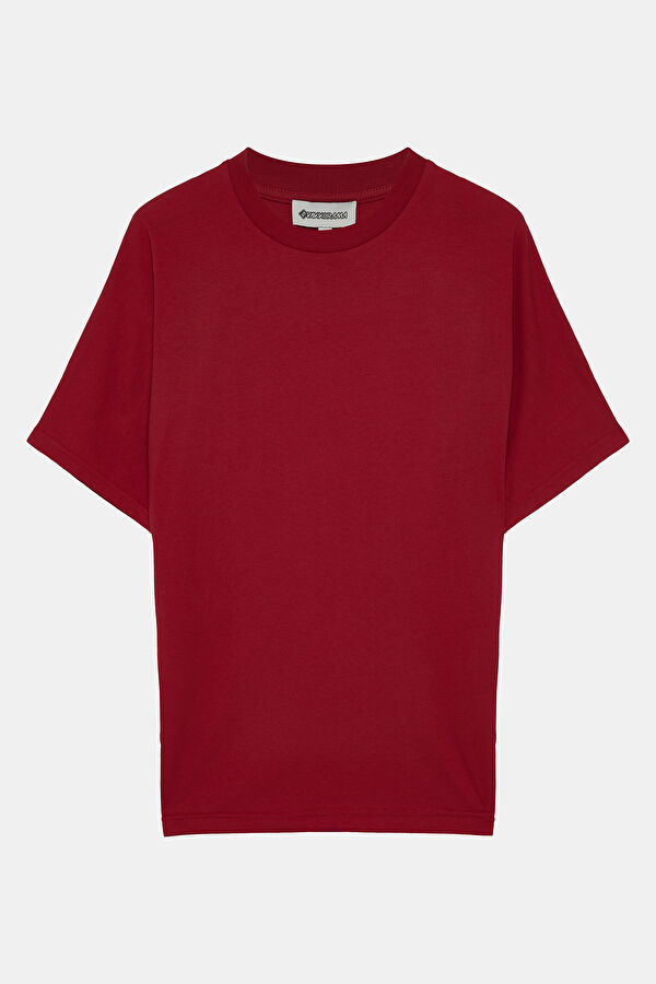 Red Crew Neck Embroidered Men's T-Shirt