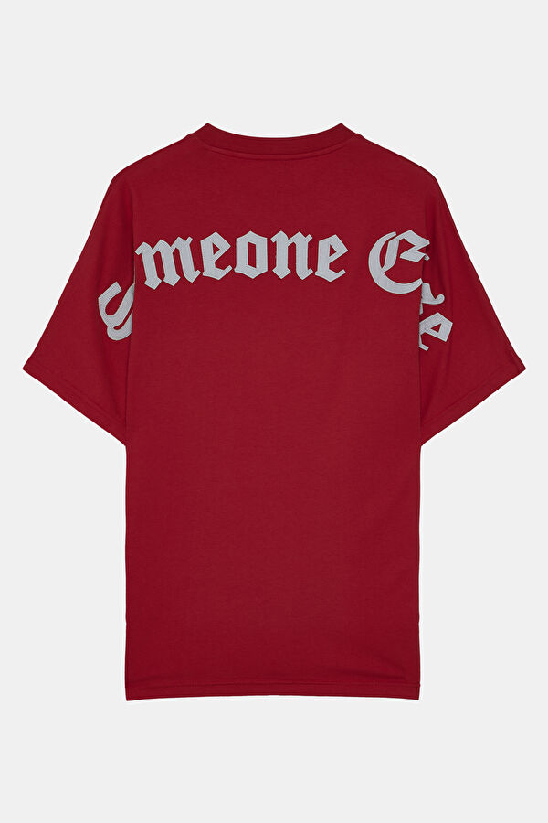Red Crew Neck Embroidered Men's T-Shirt 2