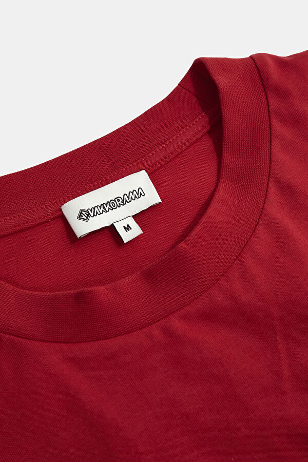 Red Crew Neck Embroidered Men's T-Shirt 3