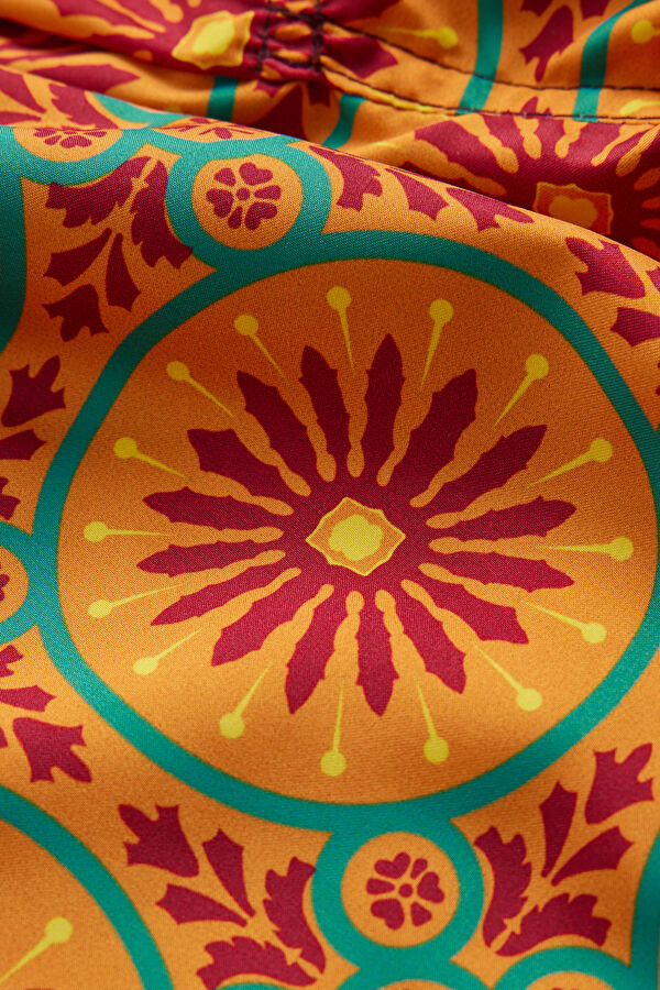 Orange Design Filled Swimsuit 7