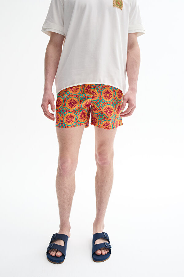 Orange Design Filled Swimsuit 2