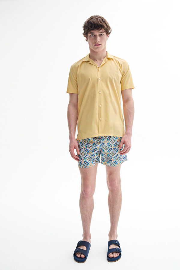 Colorful Patterned Elastic Men's Swimsuit