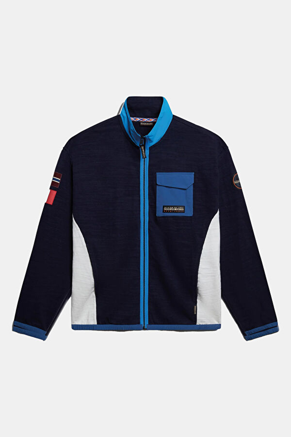 Lacivert Relax Kalıp Dik Yaka Sweatshirt
