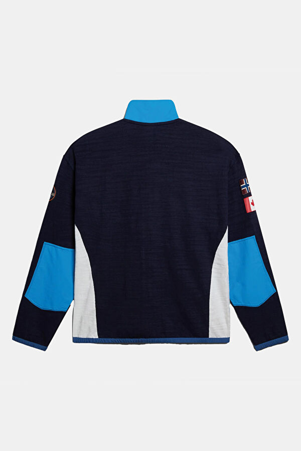 Lacivert Relax Kalıp Dik Yaka Sweatshirt 2