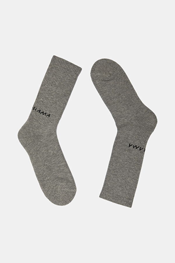 Gray Melange Jacquard Sock 2