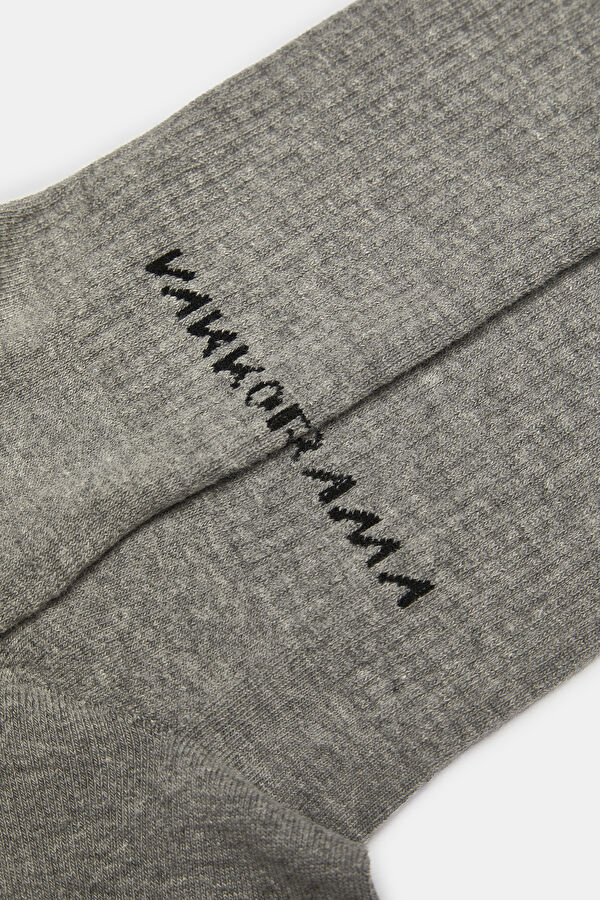 Gray Melange Jacquard Sock 4
