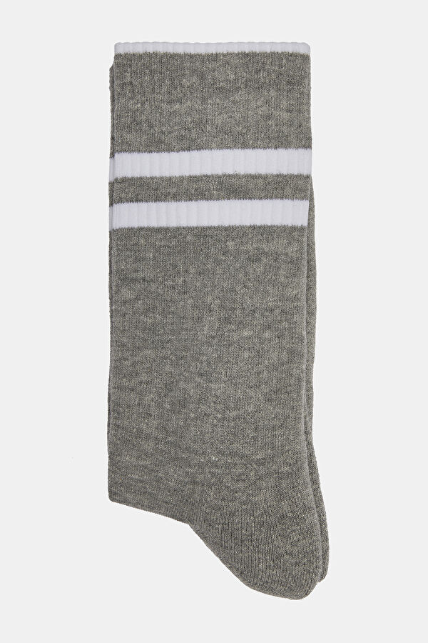 Gray Melange Bordered Sock 3