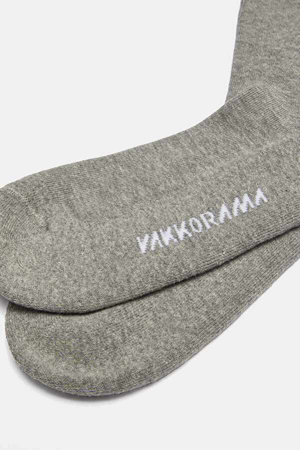 Gray Melange Bordered Sock 4