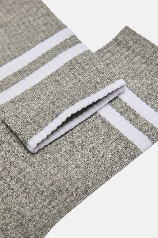 Gray Melange Bordered Sock 5