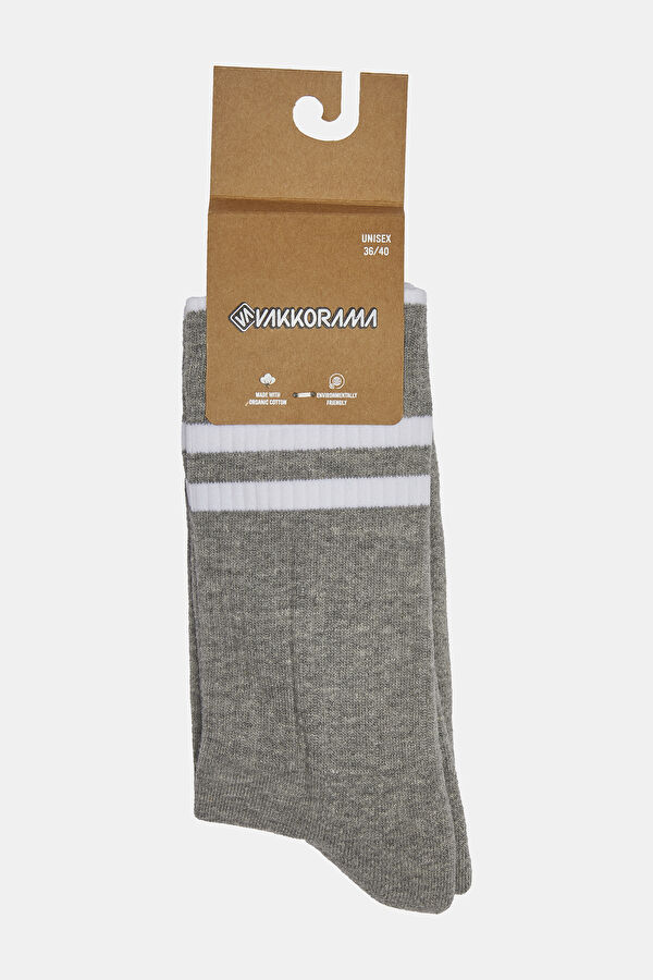 Gray Melange Bordered Sock 6