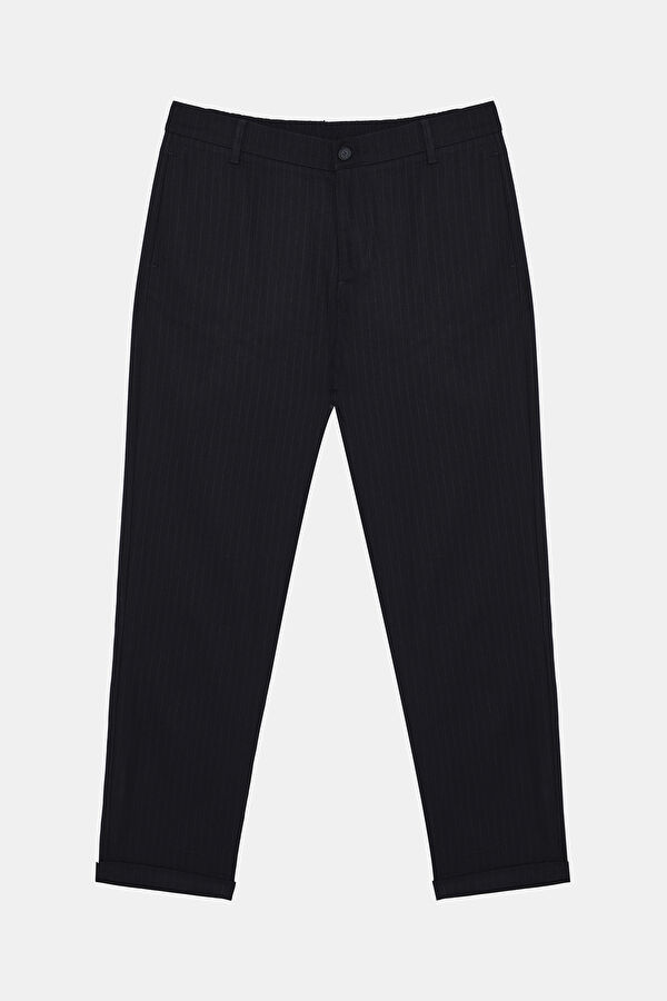 Navy Blue Straight Leg Men's Trousers