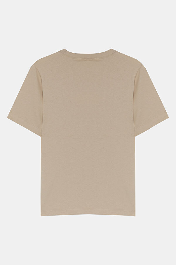 Relax Kalıp Krem O Yaka T-Shirt 2