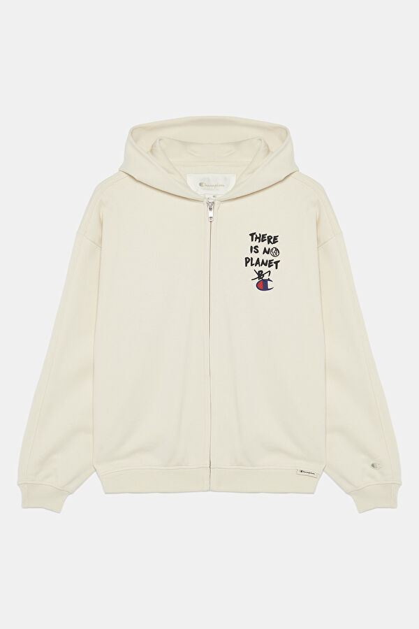 Beyaz Kapuşonlu Sweatshirt 4