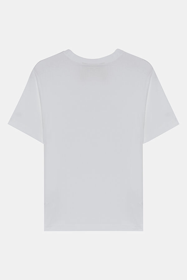 Relax Kalıp Beyaz O Yaka T-Shirt 2