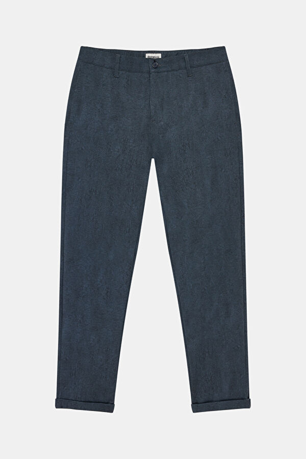 Navy Blue Straight Leg Men's Trousers