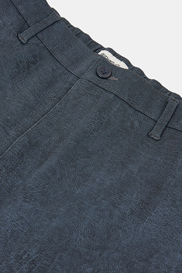 Navy Blue Straight Leg Men's Trousers 4