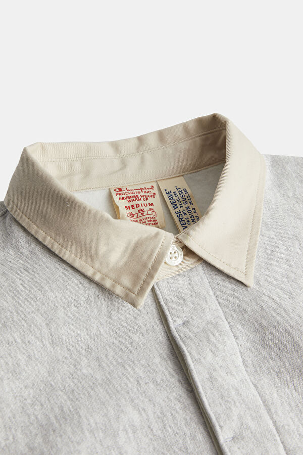 Açık Gri Relax Kalıp Polo Yaka Sweatshirt 5
