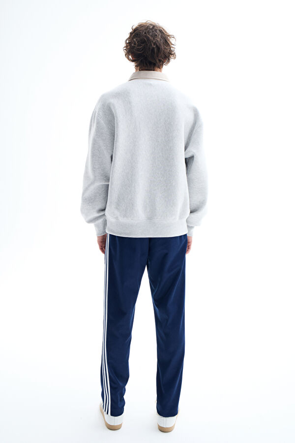 Açık Gri Relax Kalıp Polo Yaka Sweatshirt 2