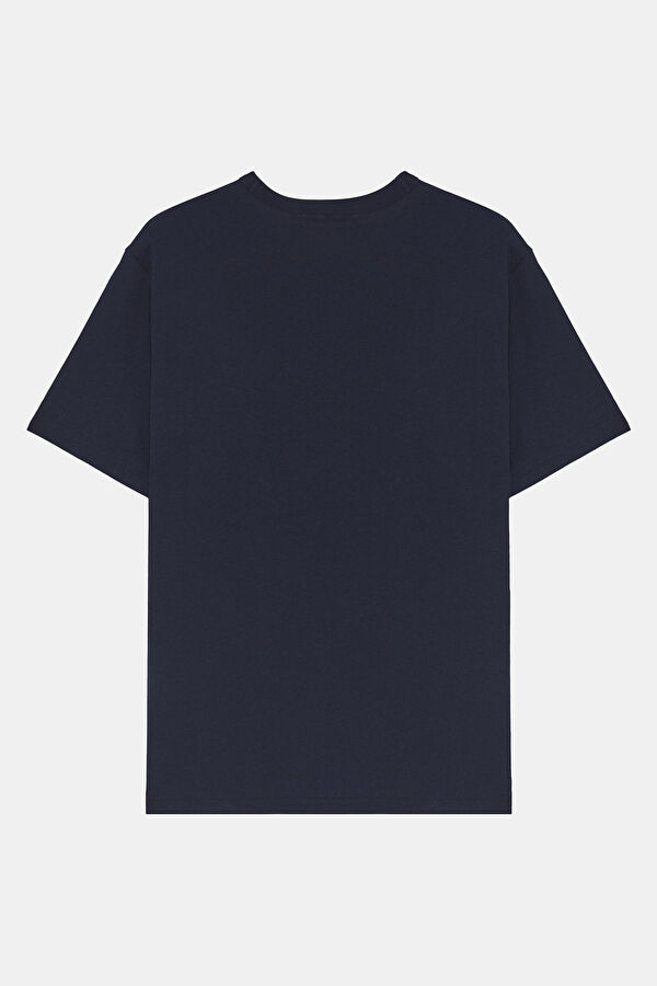 Lacivert Bisiklet Yaka T-Shirt 2