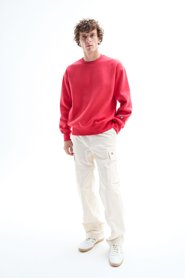 Kırmızı Bisiklet Yaka Sweatshirt