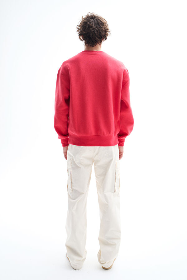 Kırmızı Bisiklet Yaka Sweatshirt 2