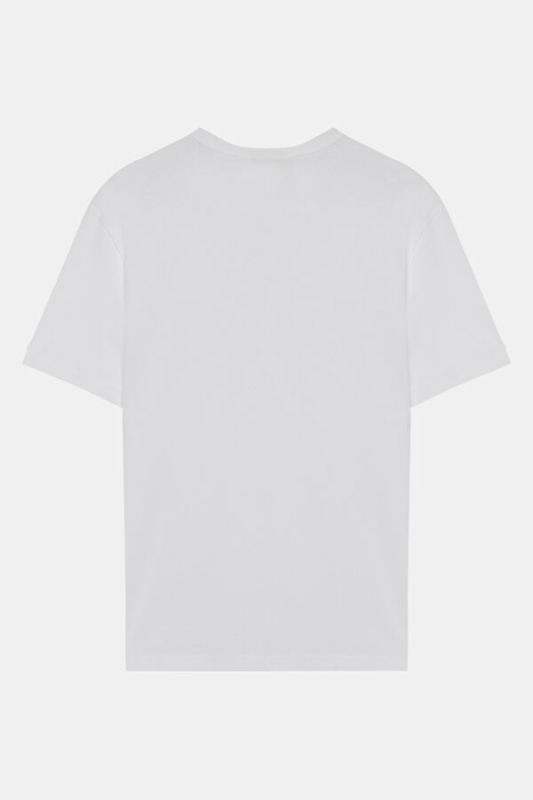 Beyaz Bisiklet Yaka T-Shirt 2