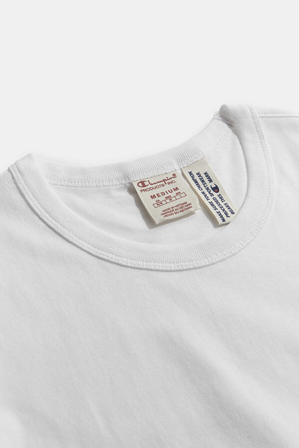 Beyaz Bisiklet Yaka T-Shirt 3
