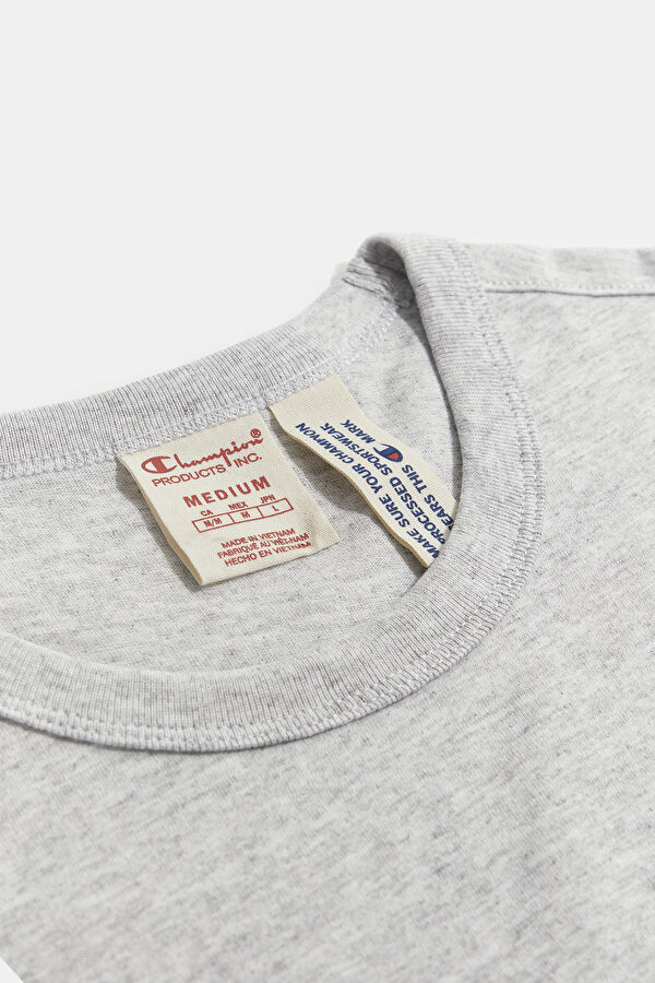Açık Gri Bisiklet Yaka T-Shirt 3