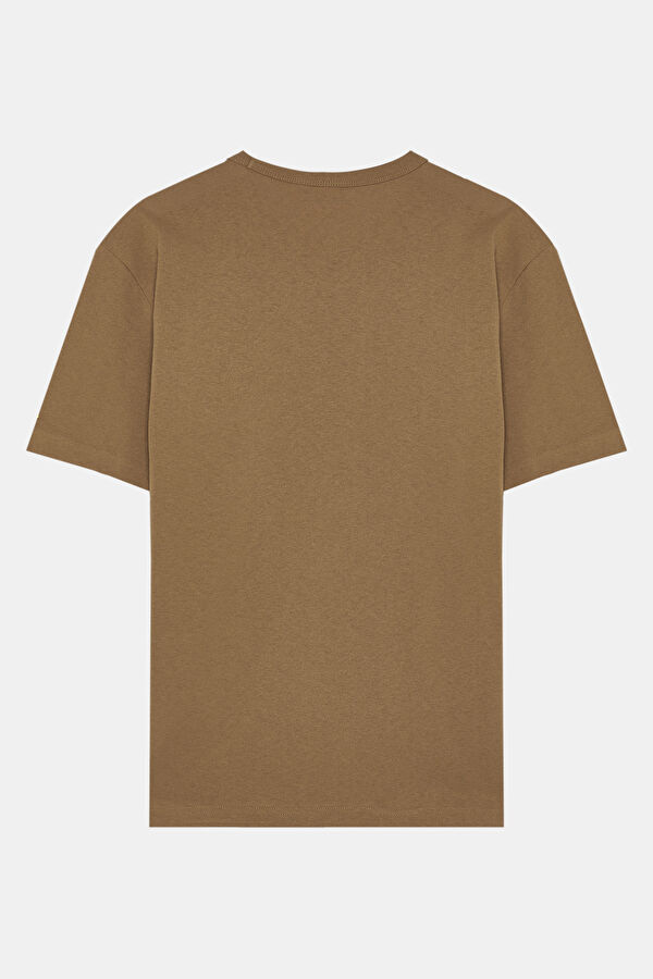 Açık Kahve Bisiklet Yaka T-Shirt 2