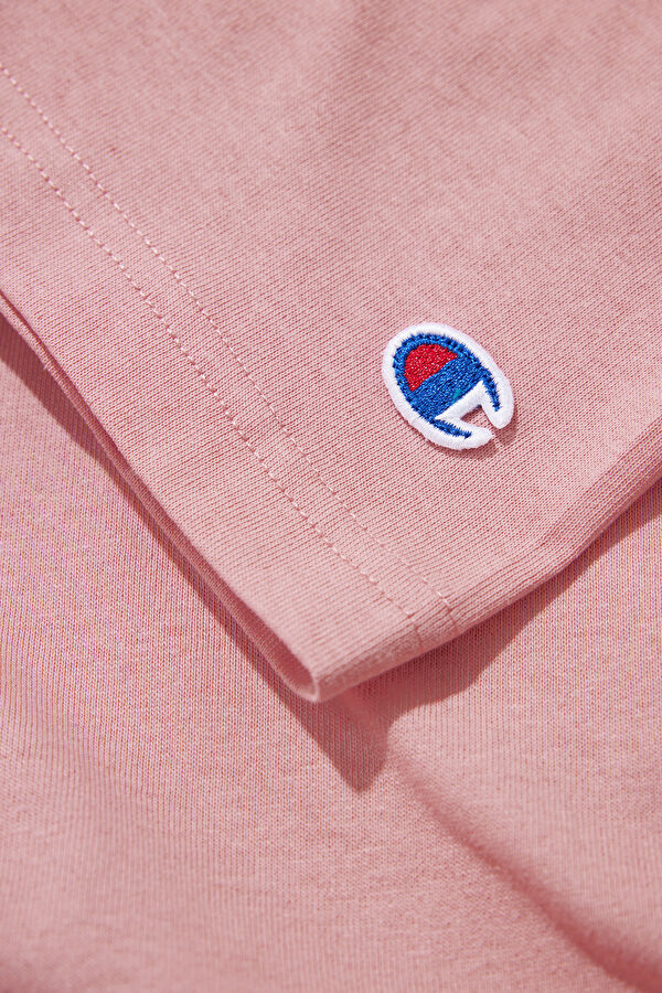 Oversize Açık Pembe Bisiklet Yaka T-Shirt 5