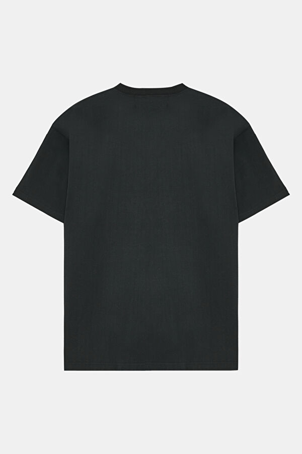 Relax Mold Black Crew Neck Printed T-Shirt 2