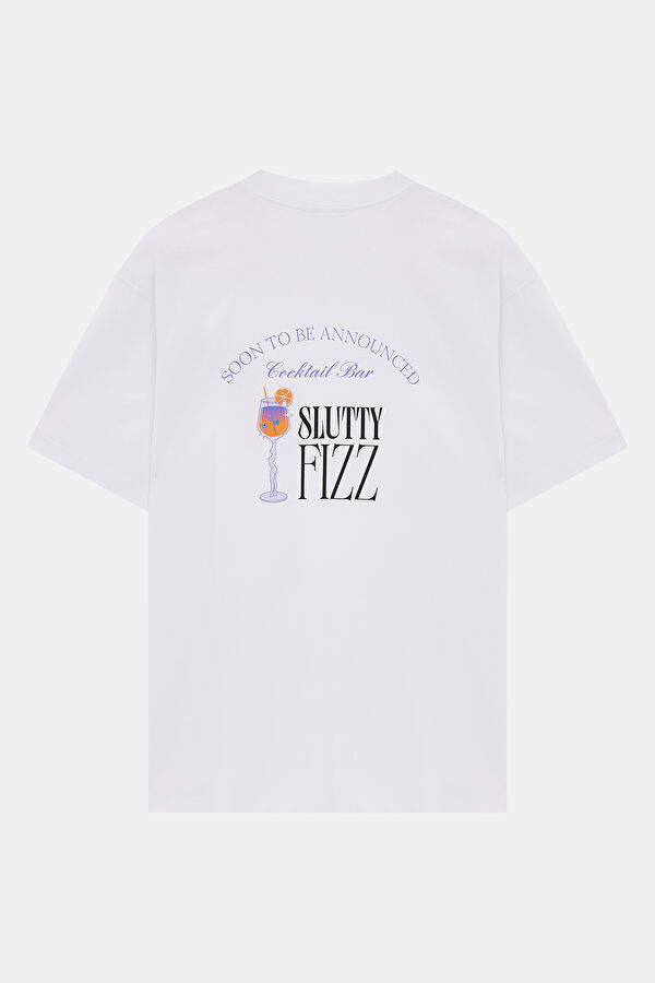 Relax Fit White Bicycle Collar Printed Tshirt 2