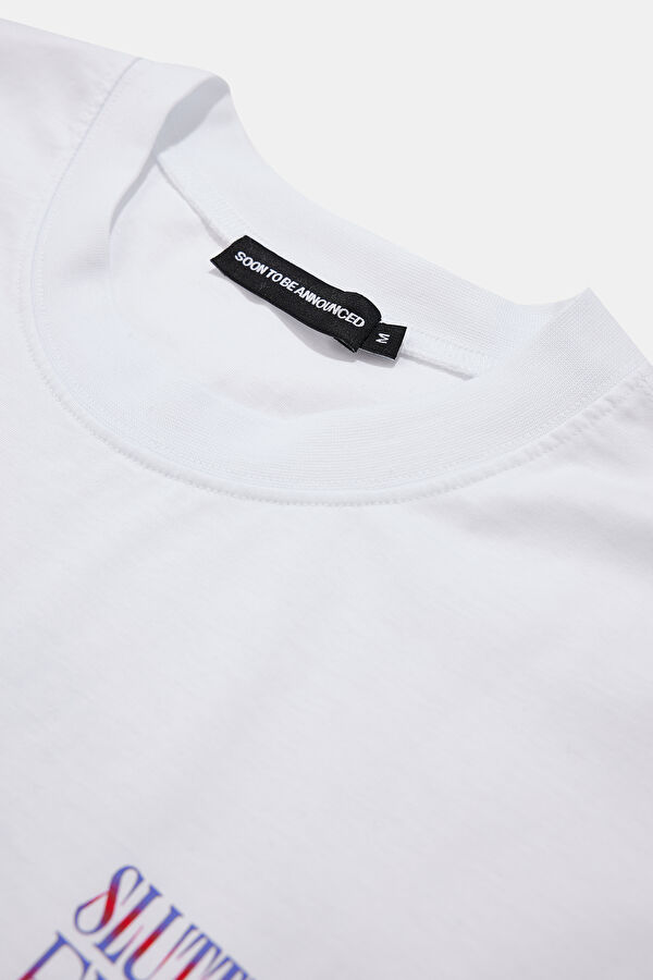 Relax Fit White Bicycle Collar Printed Tshirt 3