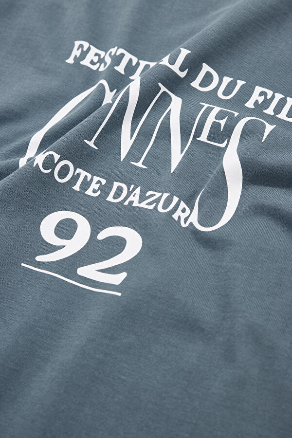 Relax Mold Petrol Crew Neck Printed T-Shirt 4