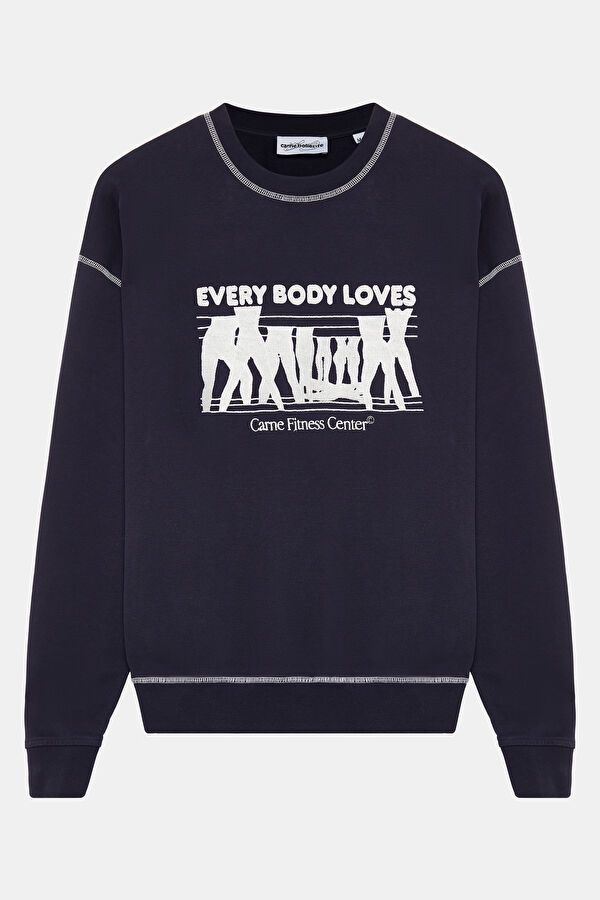 Navy Blue Crew Neck Men's Sweatshirt