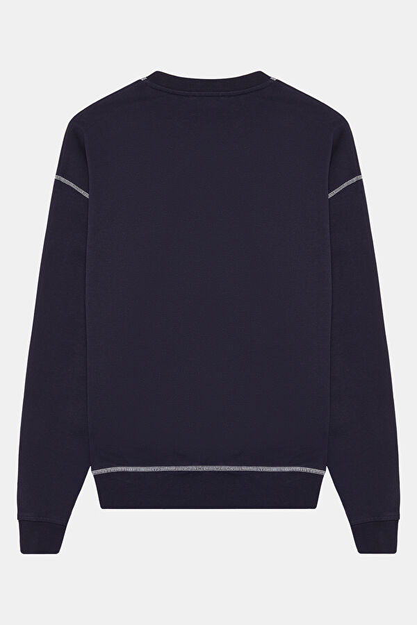 Navy Blue Crew Neck Men's Sweatshirt 2