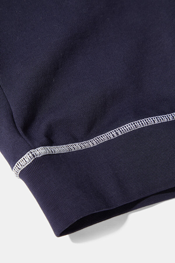 Navy Blue Crew Neck Men's Sweatshirt 5