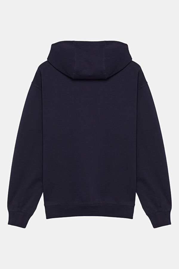 Lacivert Kapüşonlu Erkek Sweatshirt 4
