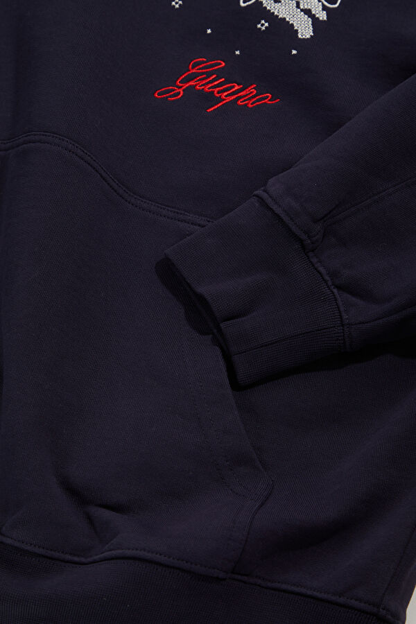 Lacivert Kapüşonlu Erkek Sweatshirt 5